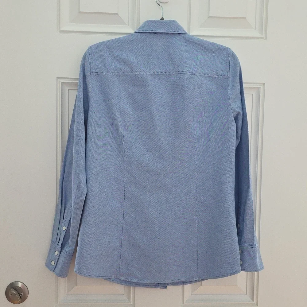 J. Crew Blue Cotton Blouse. Size Small